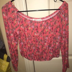 Floral Print off the shoulder crop top